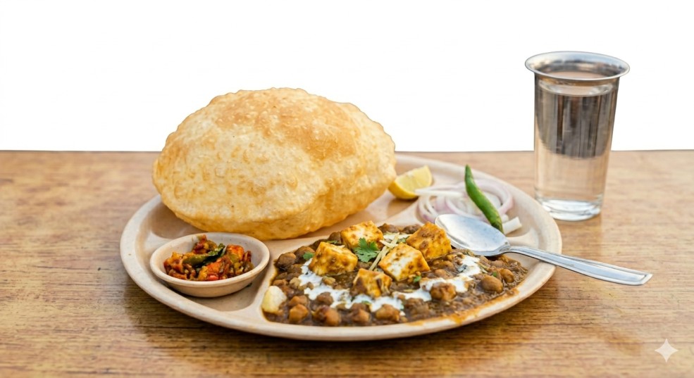 Single Paneer Bhatura With Chole